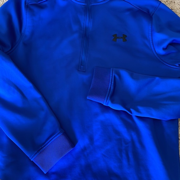 UNDER ARMOUR Men's Cold Gear Quarter Zip Blue Running Pull Over, size M - Picture 3 of 4